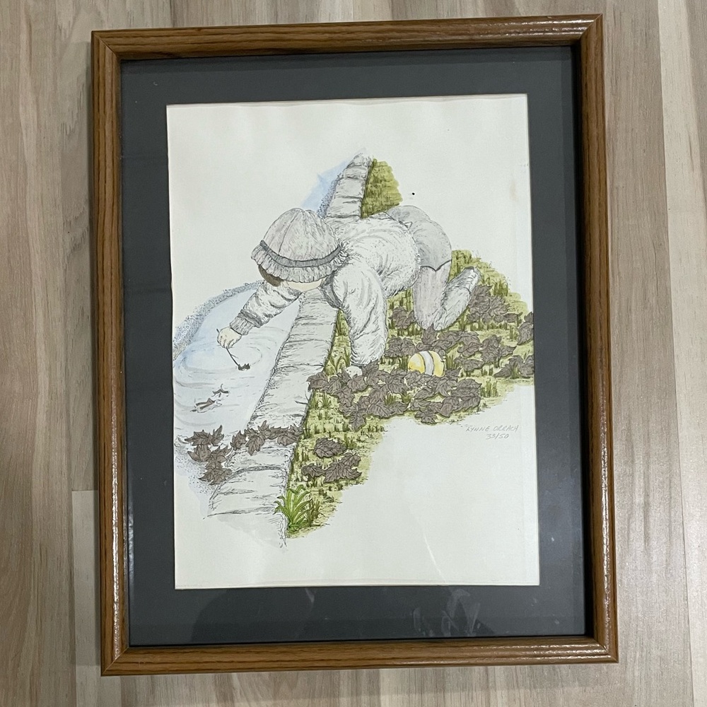 Framed “At the age of innocence” painted art work